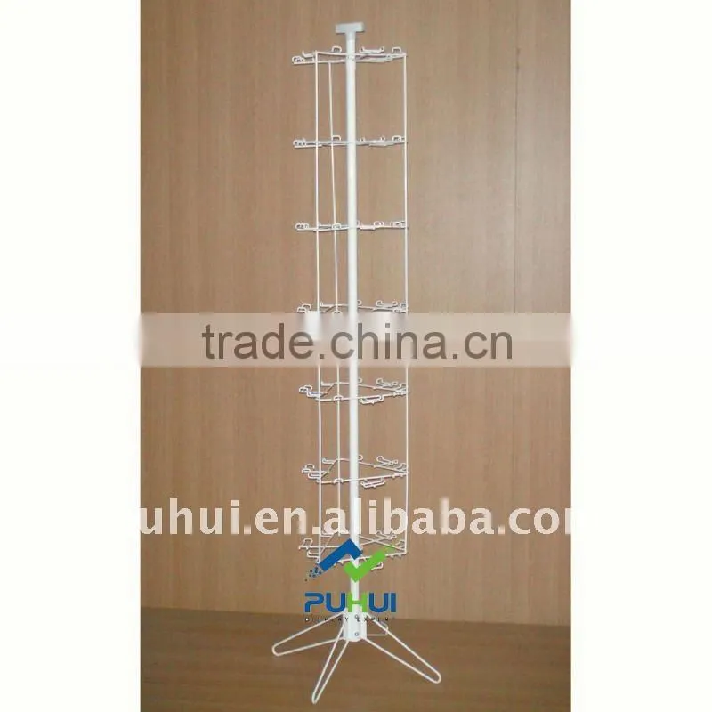 small space occupying metal revolving floor stickers display stand