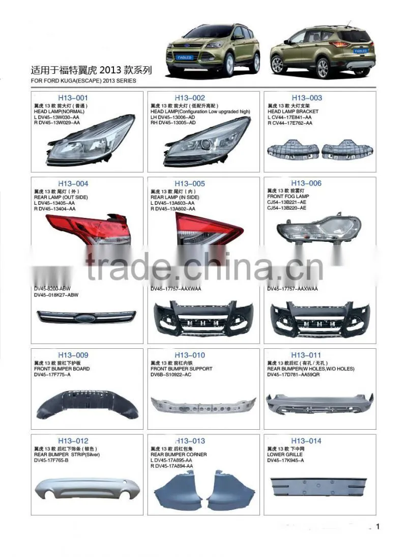 Auto spare parts & car accessories & car body parts auto front bumper FOR fordkuga escape series 2013 2014 2015