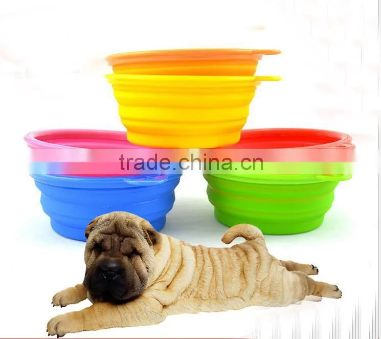 Resistant Colourful Foldable plastic Dog Cat Pet Bowl
