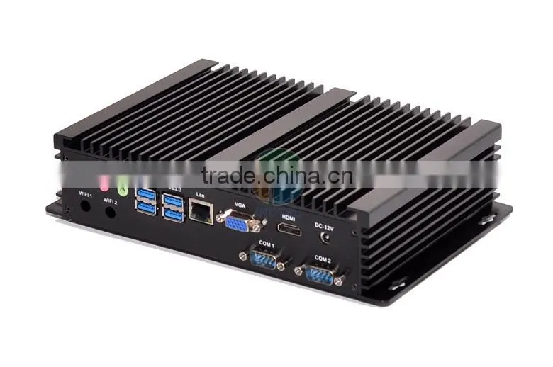Fanless Mini Industrial PC Computer Workstation with 2 COM 4 USB 3.0 Intel Celeron 1037u processor with 4G RAM Only