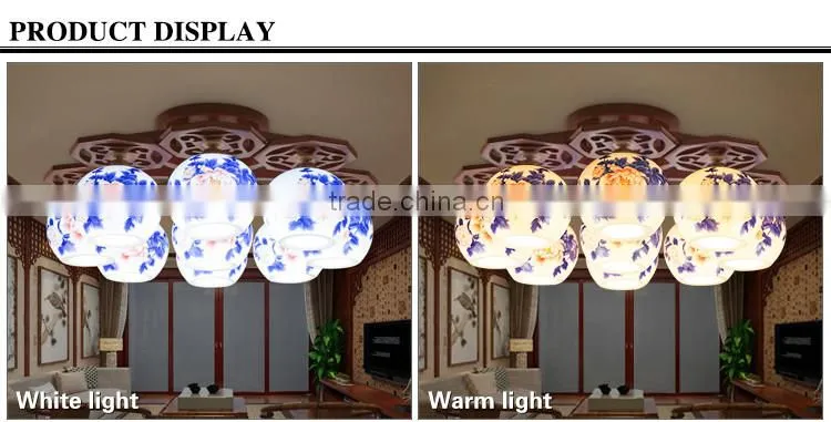 Chinese ceramic nine handmade celling light hanging lighting