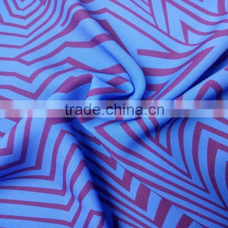 Polyester Blue Satrip strong twisting plaid style fabric for fashion shirt