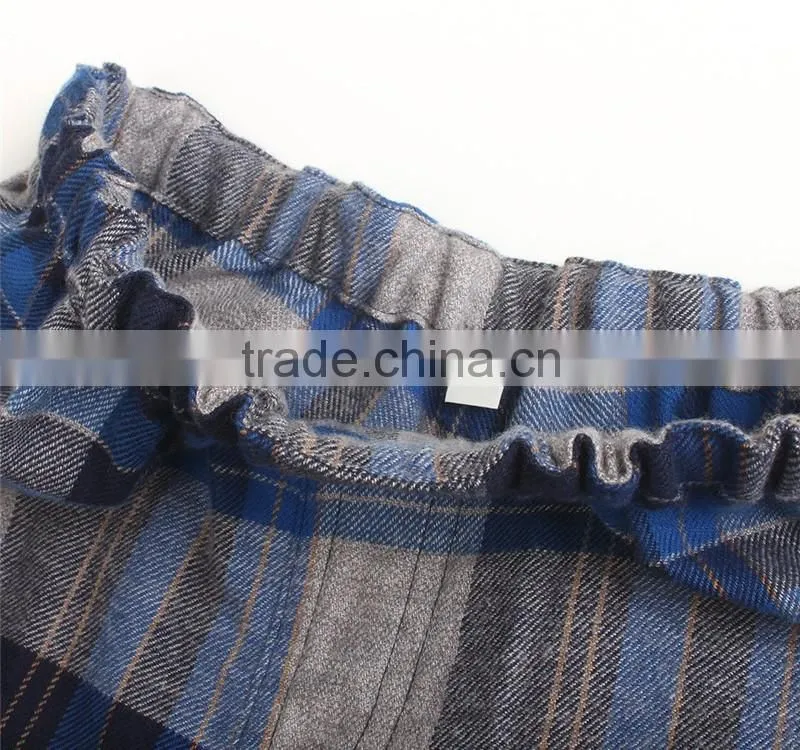 fine yarn dye plaid kids cotton pajama set