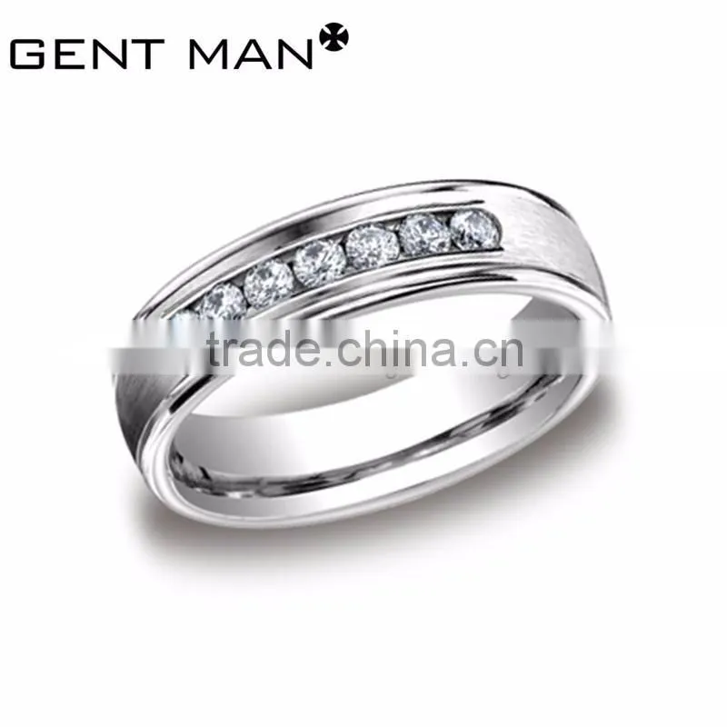 Popular CZ rings 316L Stainless steel Engagement Ring titanium Trendy ring