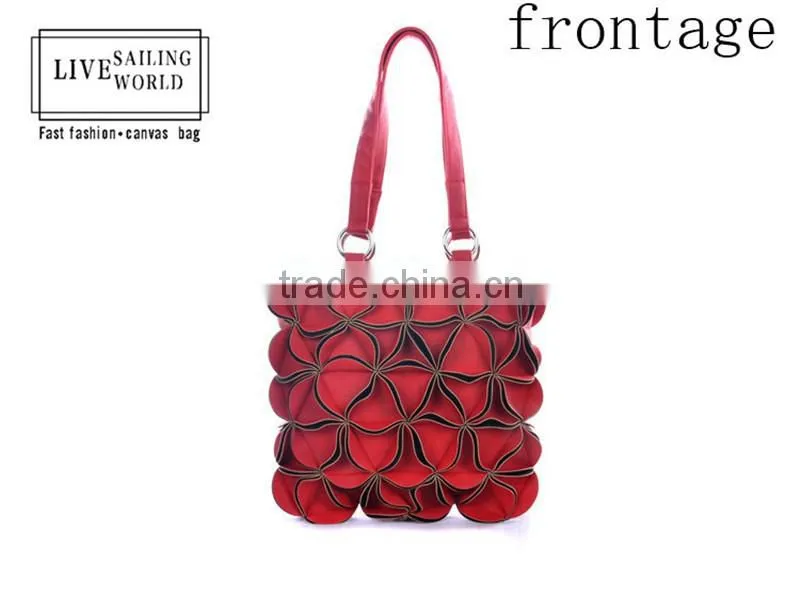 2016 fashionable large size PU leather lady shoulder bag