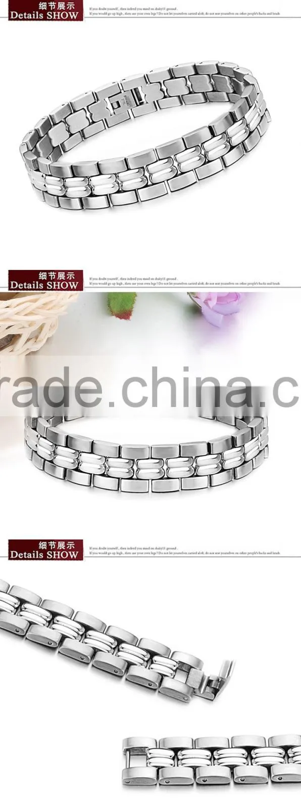 KSTONE 2015 Fashion Stainless Steel Bracelet Magnetic Bracelet for Men