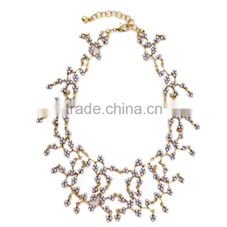 Cheap Wholesale Jewelry 2016 Latest Design Vintage Differant Design Pearl Necklace Small