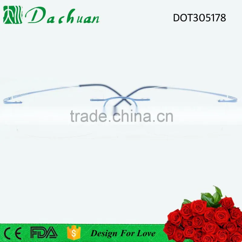 Top sale classic high quality rimless super flexible titanium eyewear wenzhou titanium factory