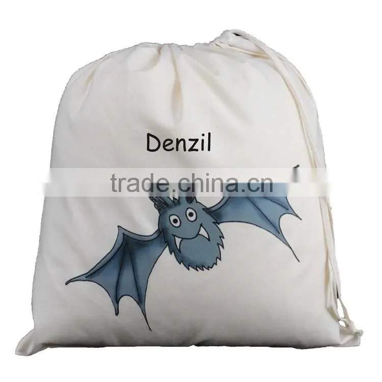 Promotional heat transfer cotton drawstring bag