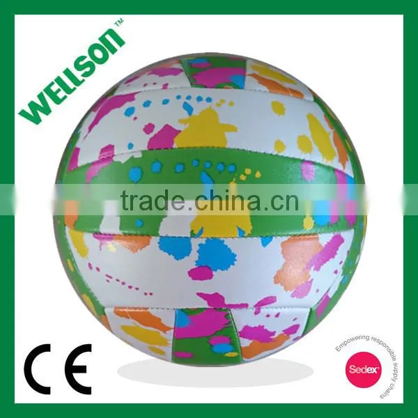 Colorful printed beach playing volleyball