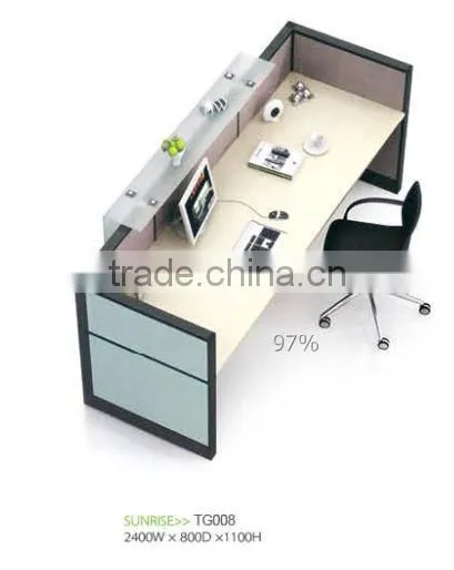 2012 NEW TG008 office furniture front office desk design with glass
