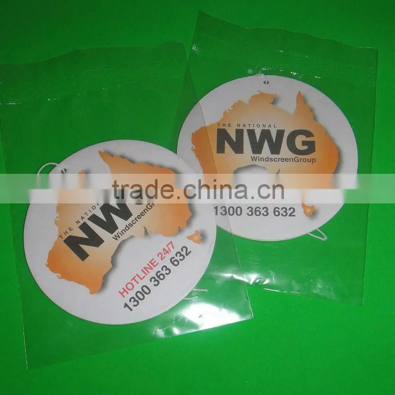 custom made hanging paper car air freshener , car shape paper air fresheners