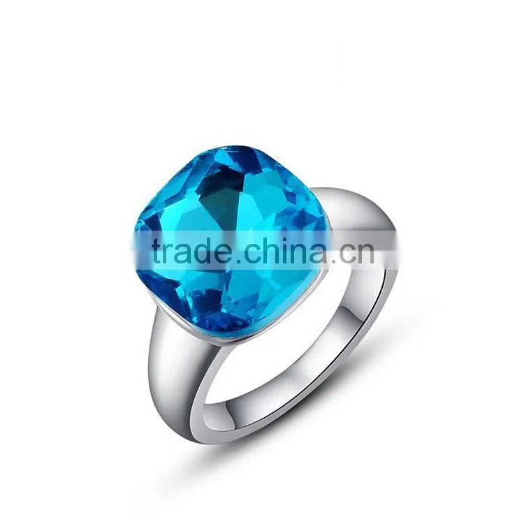 Wholesale 925 Silver Sapphire Jewelry Single Stone Wedding Ring