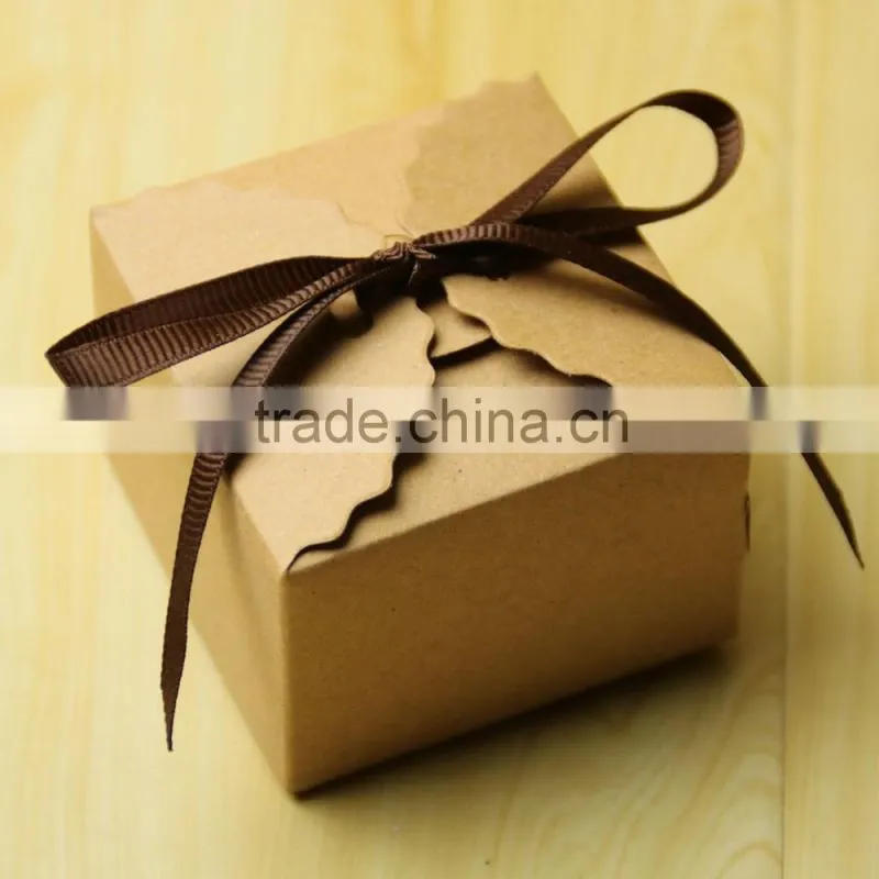 Chocolate Box Wedding Cake Boxes Kraft Paper Square Candy Packaging