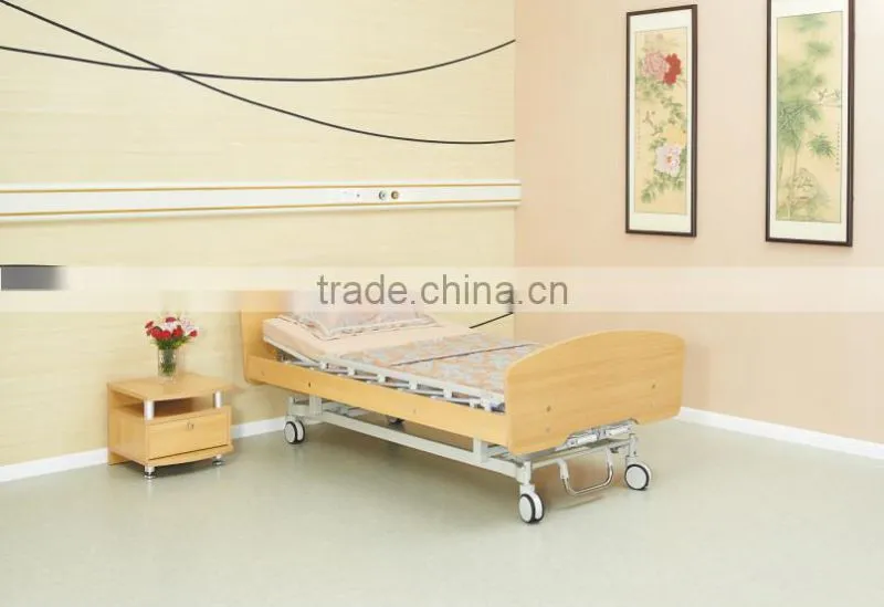 factory wooden two functions mechanical home hospital bed dimensions