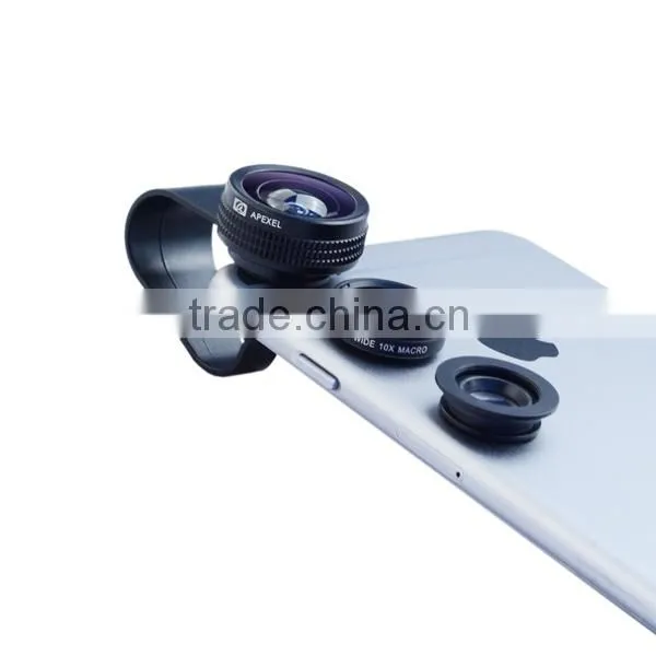 Universal Clip 3 in 1 180 Degree Fisheye Lens For iphone + Macro Lens + Wide Angel Lens