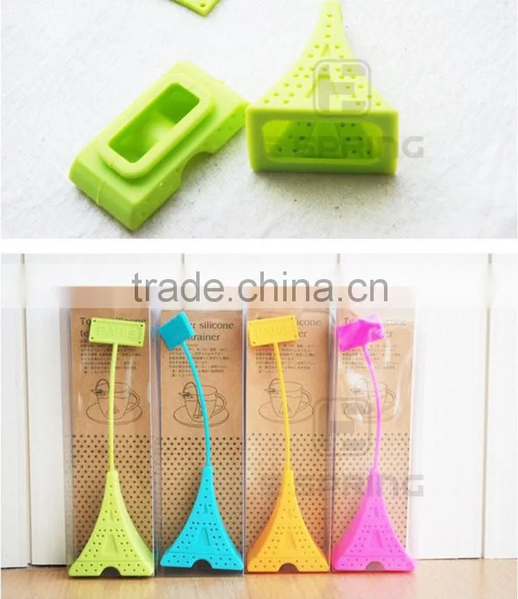 Mini Eiffel Tower design Infuser Filter Spoon Silione Tea Strainer