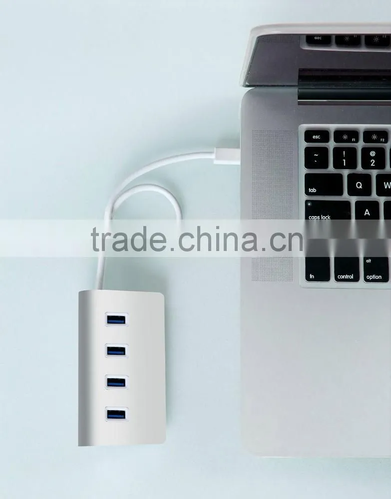 New!!! Hot product Aluminum casing NEW High- speed USB 3.1 Type C change to 4 ports USB 3.0 HUB