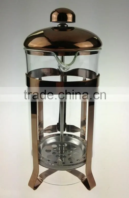 copper plated rose gold plated stainless steel press coffee maker