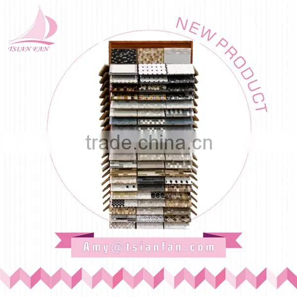 Mosaic tile stone exhibit display cases