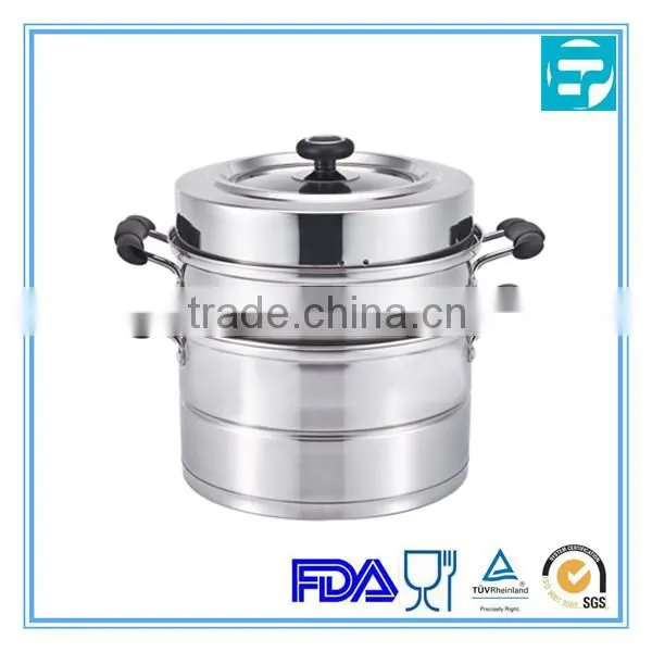 2014 new product 2 layers Stainless Steel Steamer Cooker Set With Encapsulated Base