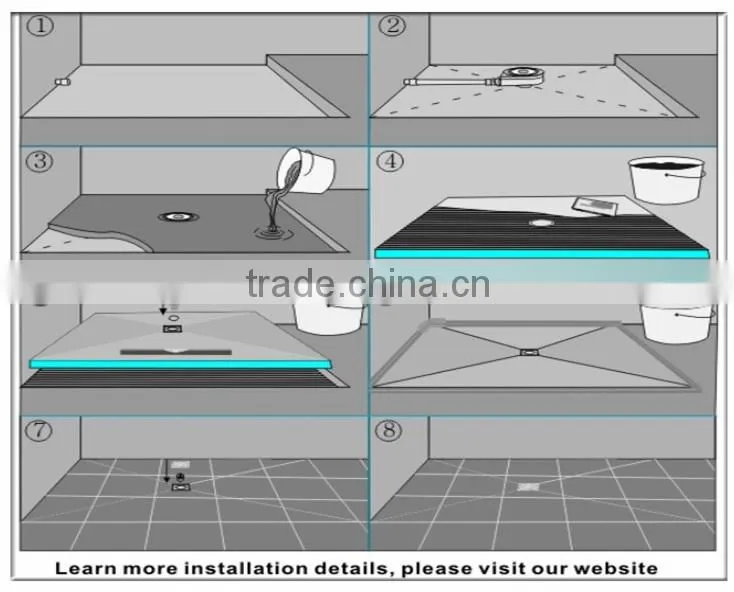 Wetroom xps high base shower tray/shower base