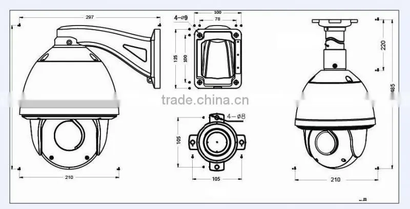 LS VISION outdoor camera1080p ptz speed dome camera motorized cctv camera