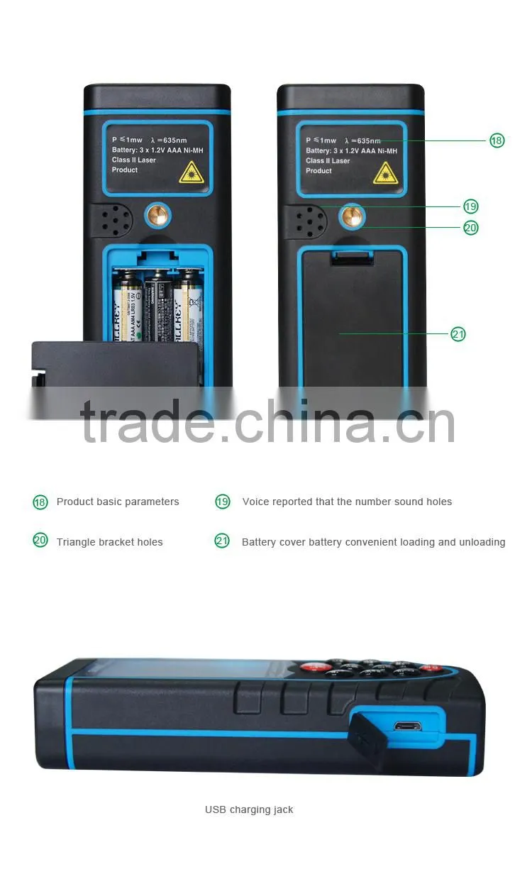 Handheld Digital Laser Distance Meter 0.05-120m Measuring range Laser Rangefinder