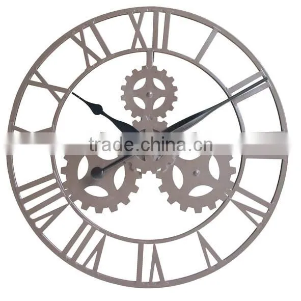 Mordern Type Home Decor Luxury Metal Art Gear Watch Wall Clock