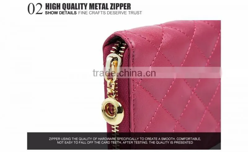fashion plaid leather hand purse for women