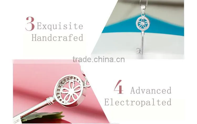 Fine silver jewellery pendants necklaces, zirconia pendant jewelry for women