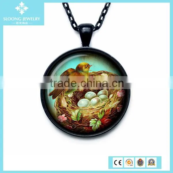 2015 Yiwu Glass Lovely Animal Pendant with Bird Nest