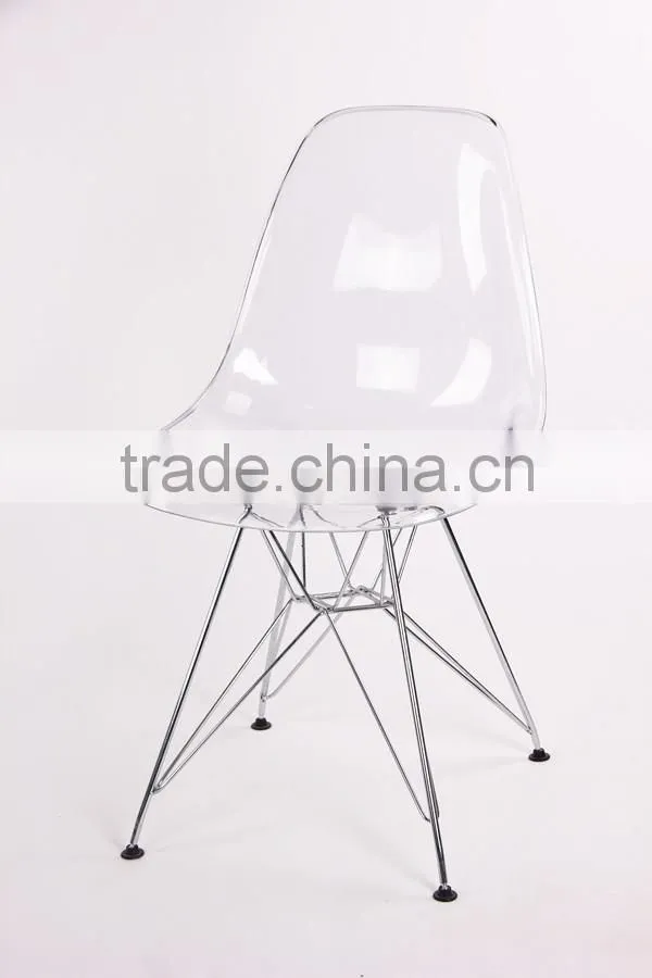 PC Transparent Metalleg Dining Chair