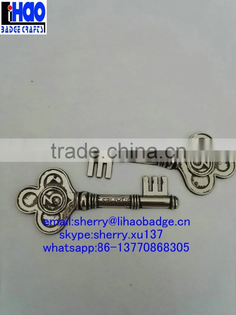 souvenir metal antique color key,zinc alloy die casting key shape tag