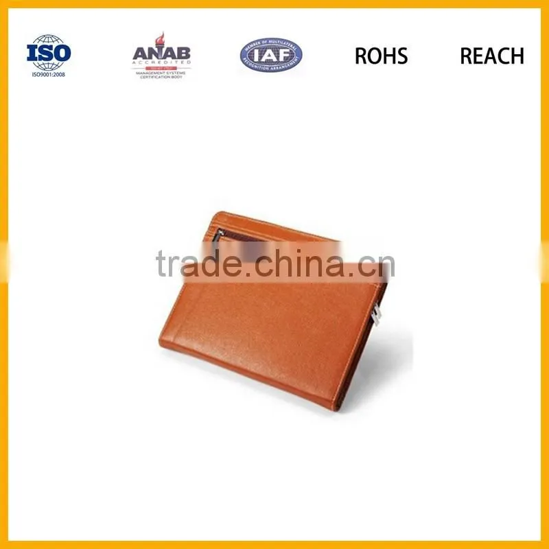 PU leather files notebook organizer with pen holder