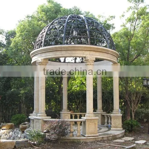 High Quality Carved White Marble Column Gazebo