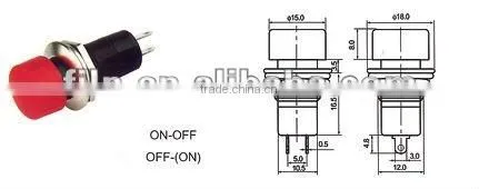 push button switch FL6-006 double pole double throw emergency