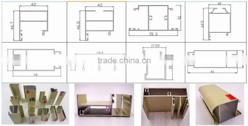 Aluminum extrusion profiles for windows and doors, pipe and customized shapes