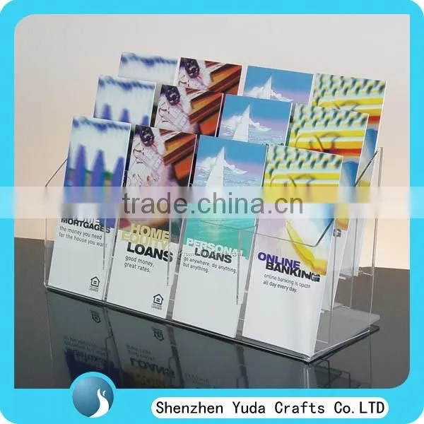 Best selling clear acrylic multistep custom restaurant holder for advertising brochure