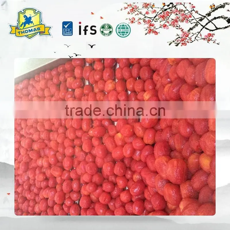 High quality whole peeled tomato in glass jar