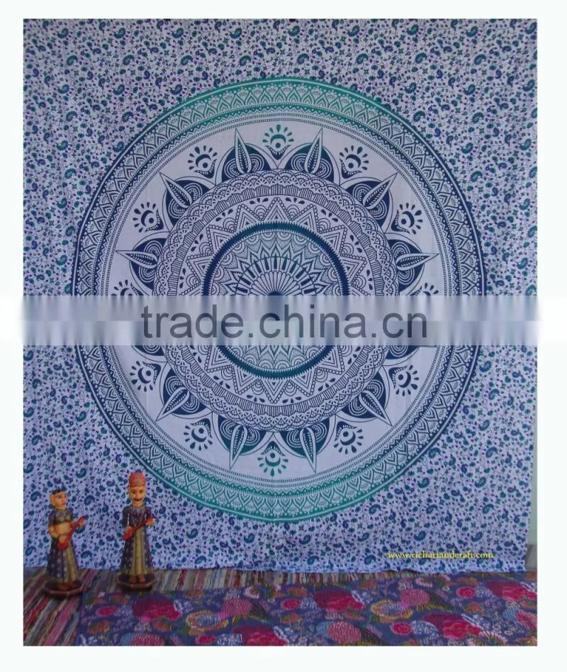 Printed Art Single Dorm Bed Cover Manufacturing Tapestries Bed Sheet Cotton Tapestry Twin Bedspread