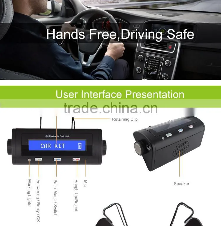 In-car Bluetooth Speaker Phone Receiver Car MP3 Portable Adapter