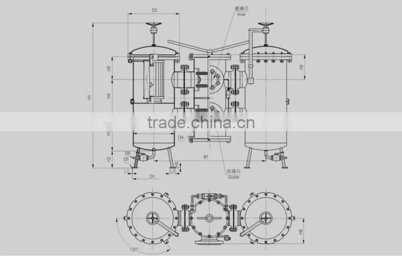 SDRLF Duplex Large Flow Hydraulic Return Oil Filter