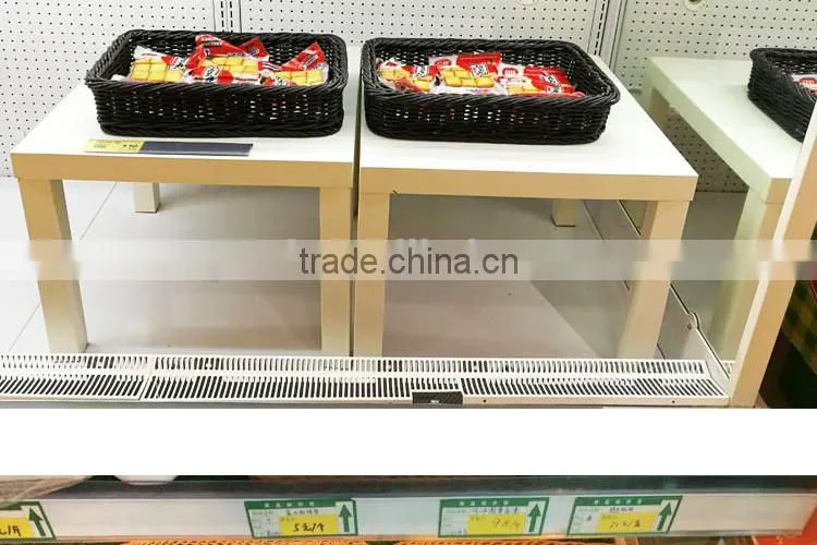 Cheap wholesale large size bread dispaly basket PE wicker hand weave bakery baskets