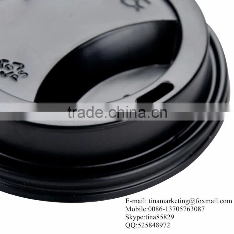 Choice 10, 12, 16, and 20 oz. Black Hot Paper Cup Travel Lid/ Plastic Coffee Cup Lid