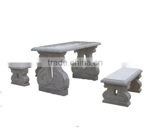 Outdoor garden marble bench
