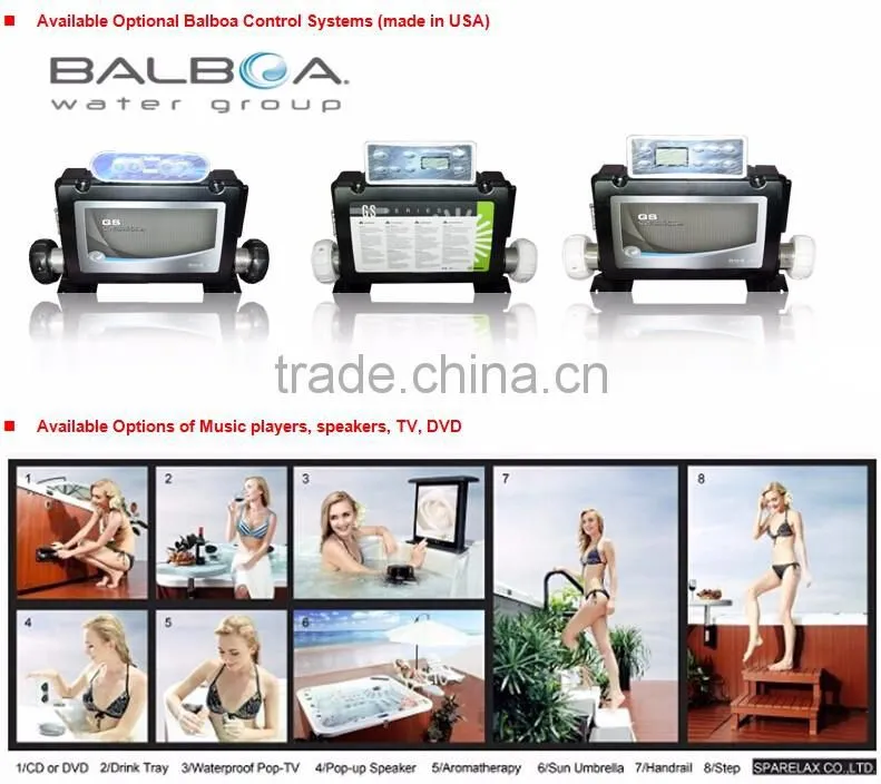 L511 New Garden Multi-functional Balboa Spa 2 3 person hot tub with CE & SAA certificate