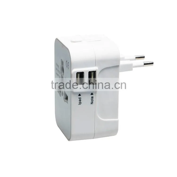 Factory Price USB Universal Portable Travel Plug Unique Travel Plug Superb Quality AC 250V Customized with double USB port