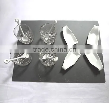 natural custom slate placemats and coasters for drinking wine glass
