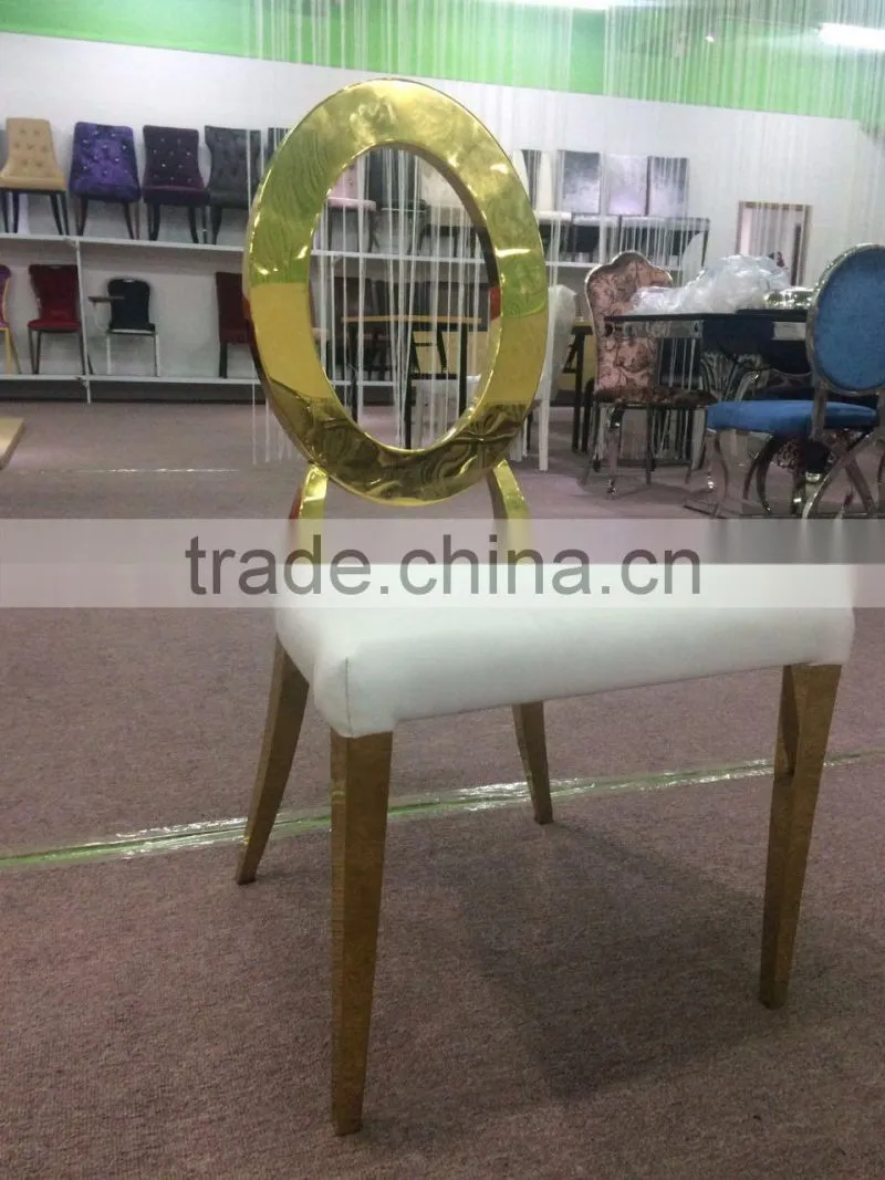 Stainless steel Rose gold Cross round back wedding throne chair
